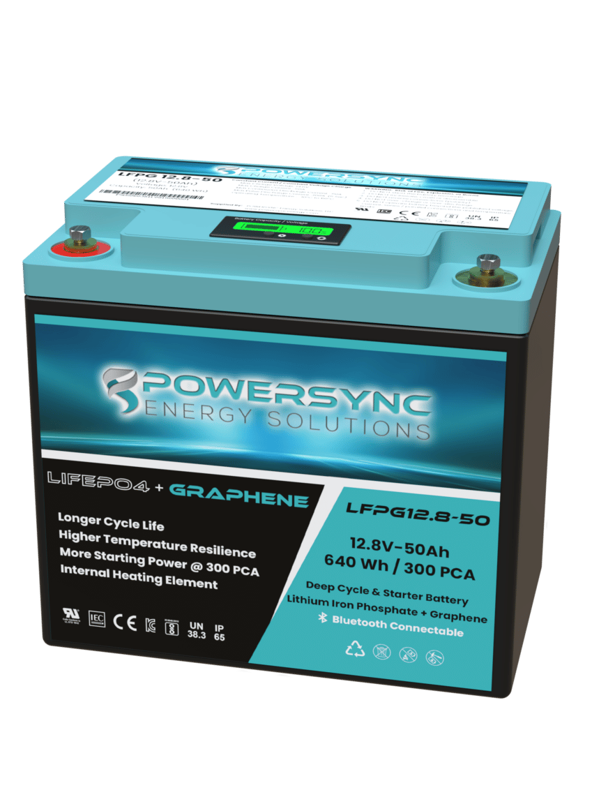 50AH Group 22 LIFEPO4 + GRAPHENE Dual Purpose Starter & Deep Cycle Battery