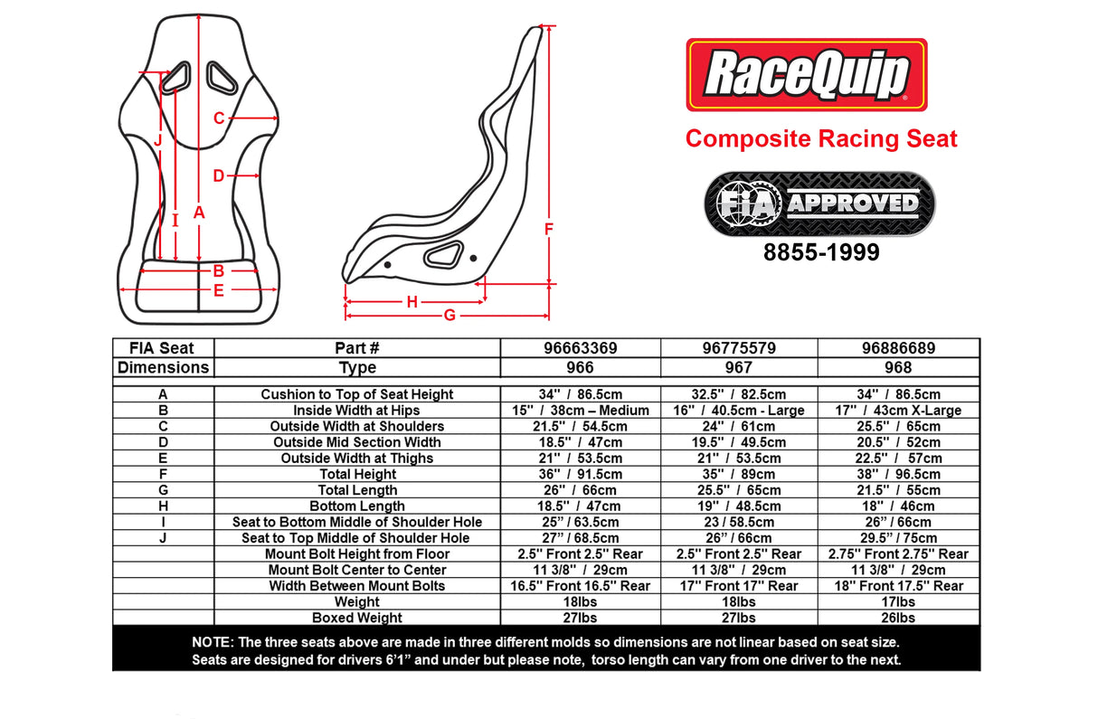 Racequip FIA Composite Racing Seat