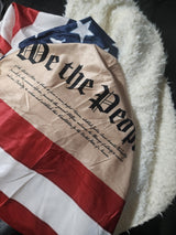 US Flag Hooded Blanket with Preamble