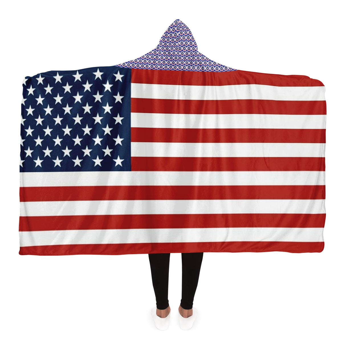 US Flag Hooded Blanket