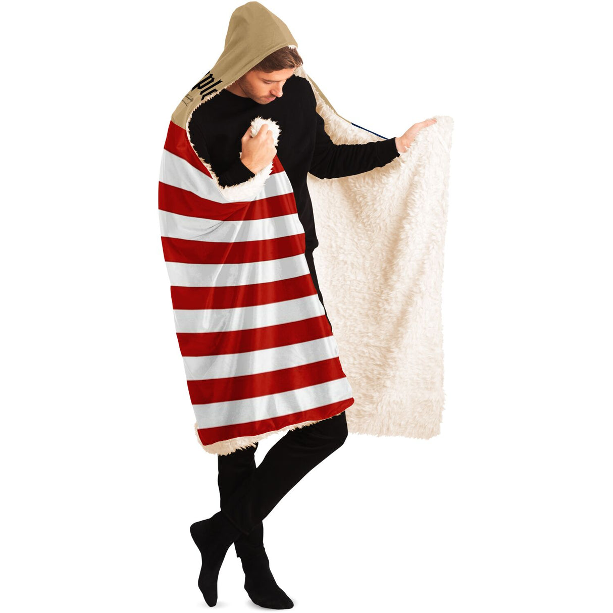 US Flag Hooded Blanket with Preamble